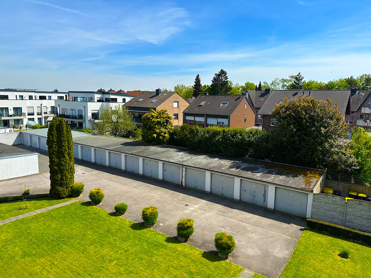 Gartenansicht in Eigentumswohnung Alsdorf-Mariadorf über Immobilienmakler Koch Immobilien zu verkaufen!